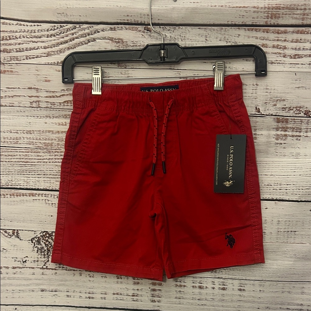 NWT boys U.S. Polo Assn. Red Shorts size 6-7